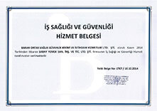 İş Sağlığı ve Güvenliği Hizmet Belgesi